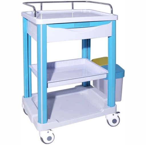 [SKR-CT625-1] CHARIOT CLINIQUE STRUCTURE EL ALLU A L''INTERIEUR, ET ABS A L''EXTERIEUR SUR ROUES MARQUE MEDLEUR