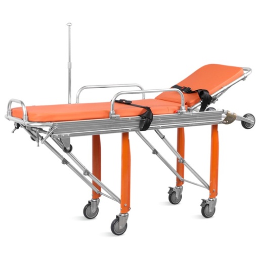 [SKB039-D] CHARIOT POUR AMBULANCE MECANIQUE ESCAMOTABLE, REGLABLE, AVEC SYSTELE DE VEROUILLAGE MARQUE MEDLEUR