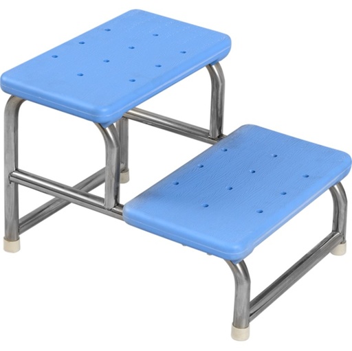 [SKE020-1] MEDLEUR MARCHE PIEDS - ESCABEAU DEUX MARCHES  ACIER INOXYDABLE, SURFACE ANTI-DERAPANTE EN ABS