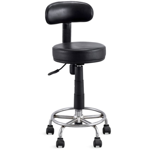 [SKE013] TABOURET A HAUTEUR VARIABLE AVEC DOSSIER SUR ROUES